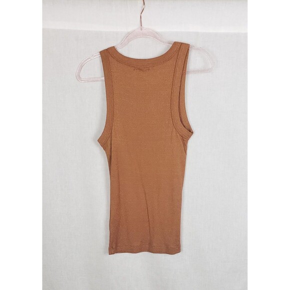 Michael Stars Tank Top Womens M Brown Metallic USA Casual Stretchy Party Fall - Picture 2 of 4